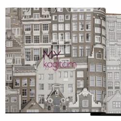 Adawall Anka 16,5 m² - Tasarim Yerli Duvar Kağıdı Popart Eski Binalar Koyu Gri Anka 1618-2