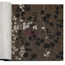 Decowall Crown 16,5 m² - Tasarim Yerli Duvar Kağıdı Yaprak Desenli Koyu Kahve Crown 4406-02