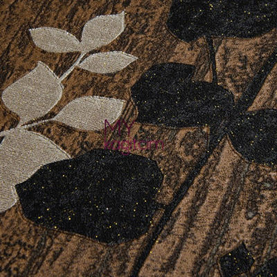 Tasarim Yerli Duvar Kağıdı Yaprak Desenli Koyu Kahve Crown 4406-02